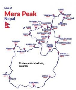 map of mt. Mera peak