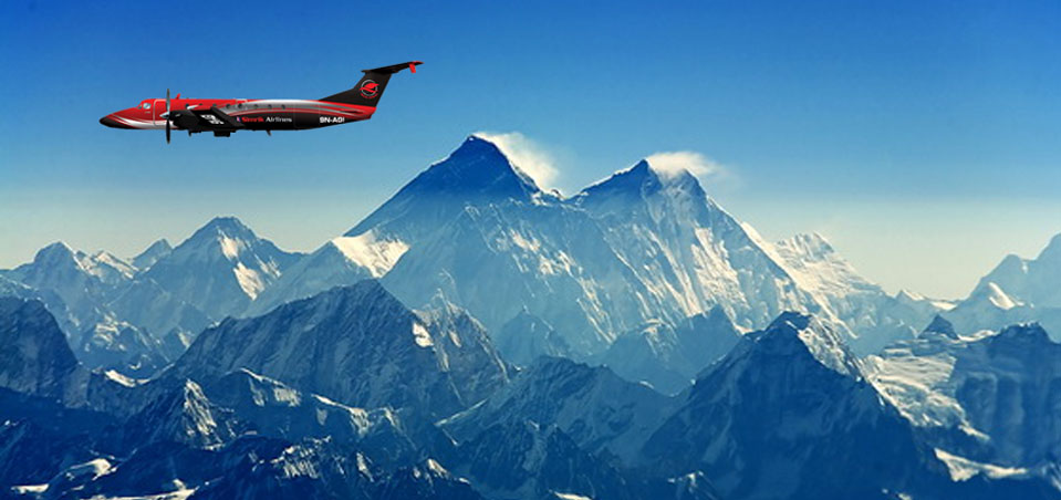 Mountain Flight In Nepal Mt.Everest region.
